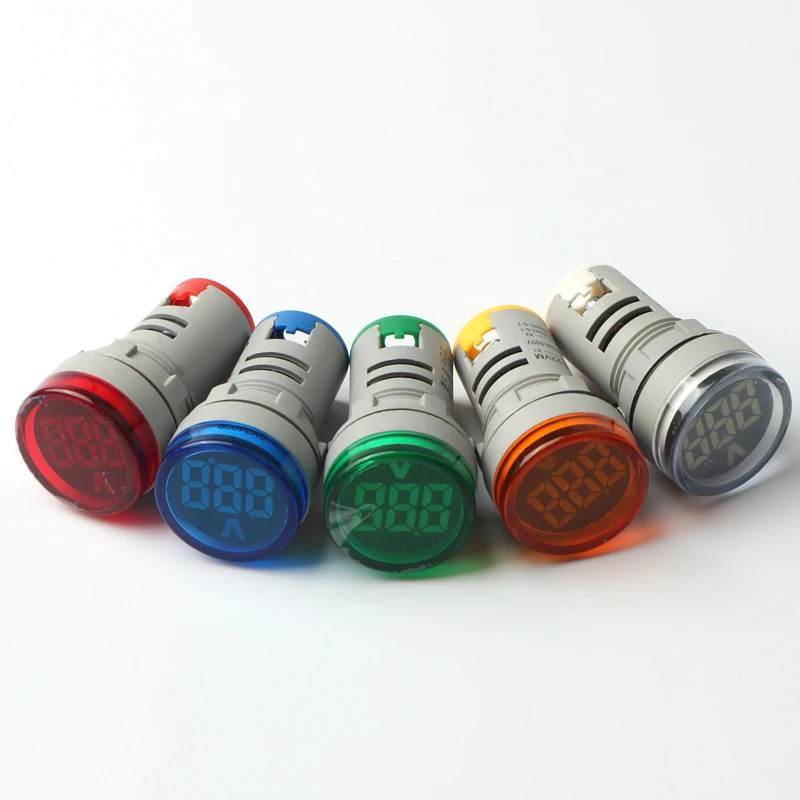 22mm 라운드 미니 디지털 전압계 AC 20-500V 볼트 전압 테스터 미터 모니터 전원 LED 표시기 파일럿 램프 표시 등