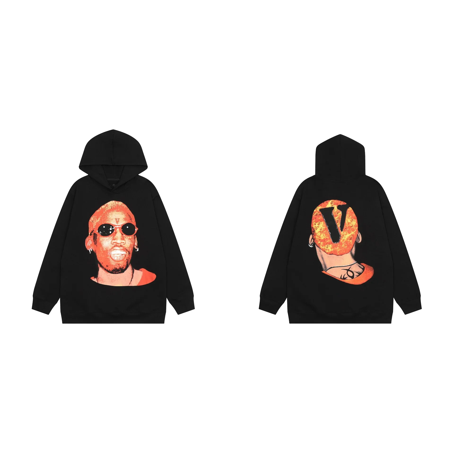 

New Hoodies Female Couple Loose Street Sweatshirts Hip Hop Trend Men's Cotton Casual Letter Printing Hoodies Big V 2348