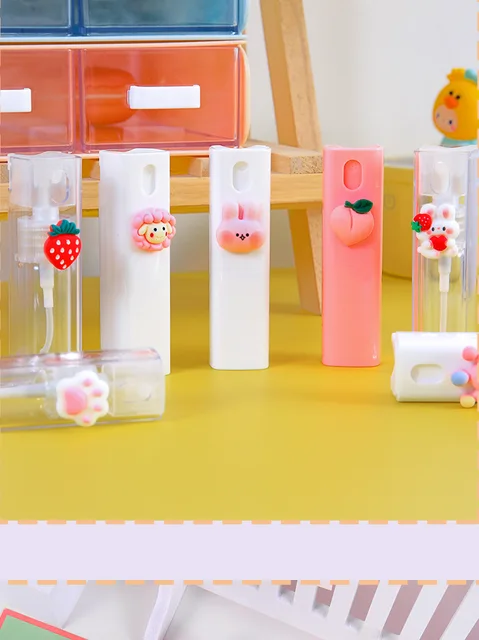 10ml Cute Cartoon Mini Portable Spray Cosmetic Refillable Bottle Hydration Bottling Alcohol Disinfection Watering Can Travel