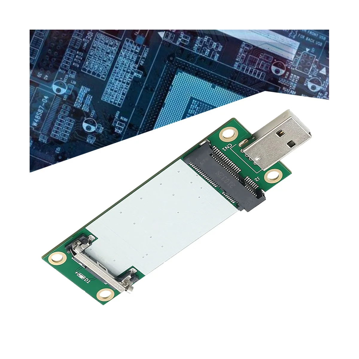 

Mini PCI-E To USB2.0 SIM Adapter with SIM Card Slot for WWAN/LTE Module Support 3G/4G SIM 6Pin/8Pin Card Connector