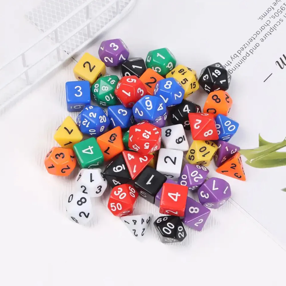 DND Dice Set Pouch Random Color Polyhedral Transparent Effect for DND RPG Role Playing Table Game Board Props 140/105/70Pcs acrylic dice game dice dice set