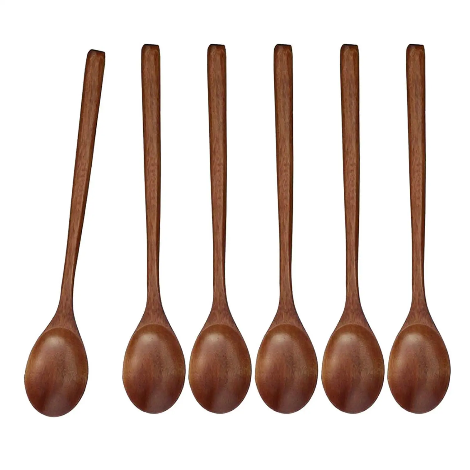 6Pcs Small Wooden Spoon Salt Sugar Spices Seasoning Cooking Stirring Spoons