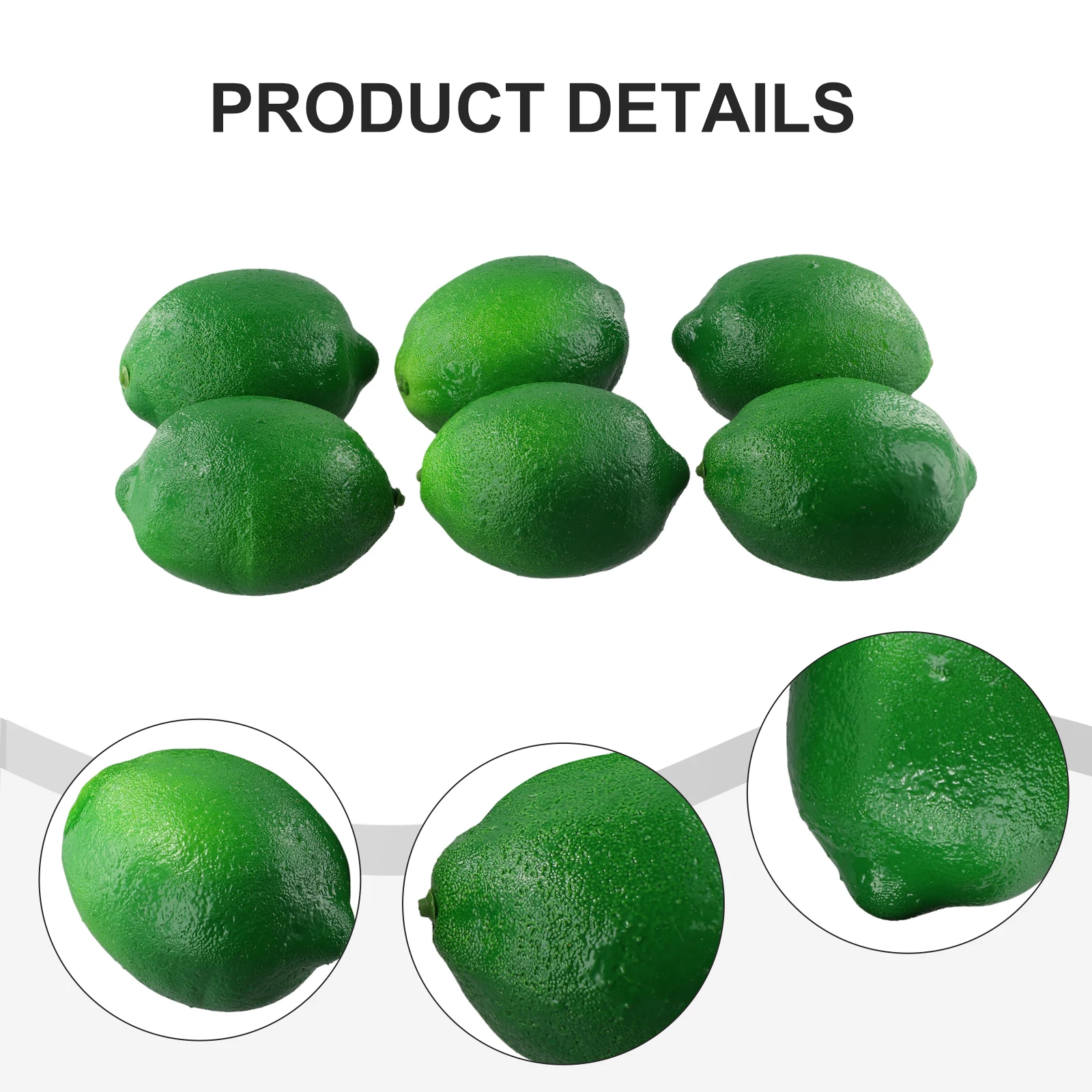 Lifelike Limes Lemon Artificial Plastic Fake Fruit Imitation 6Pcs Home Decors Home Kitchen Party Decoration Simulation Limes artificial fruits and vegetables