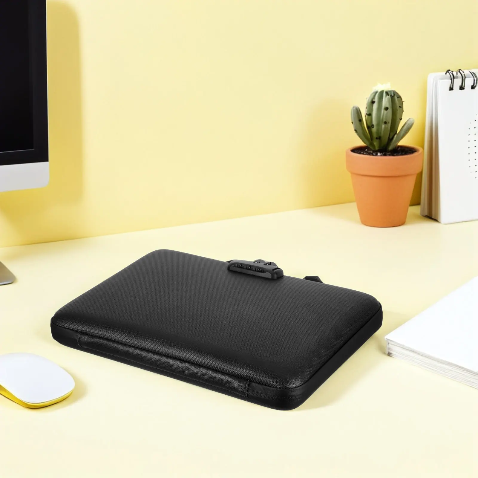 Fireproof Box Portable Folder 13 Pockets Lockable Organizer Case Travel Office Storage Bag Document Pocket_voghion.com