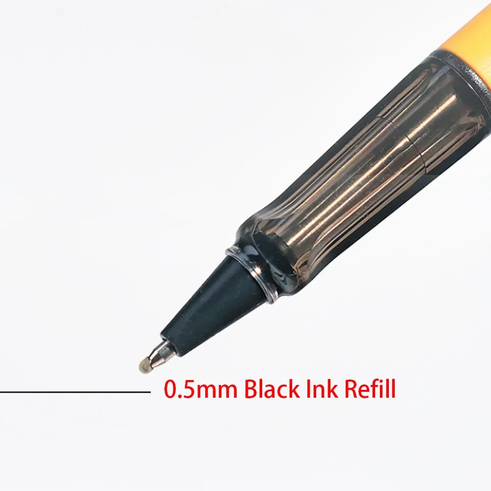 0.5mm 블랙 리필이 포함된 부드러운 쓰기 롤러볼 펜, 인기 있는 펜 클립, 학교 문구류, 다양한 색상 선택