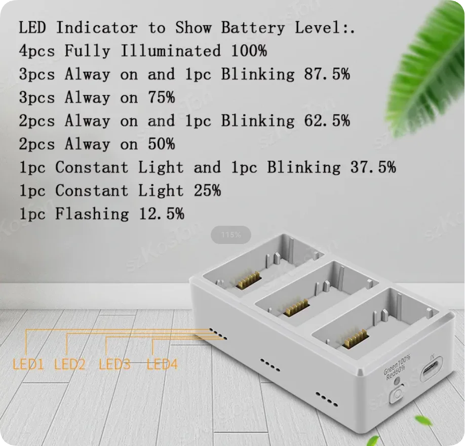 Chargeur batterie intelligent pour DJI Mini 3 Pro avec câble USB-C et adaptateur secteur
