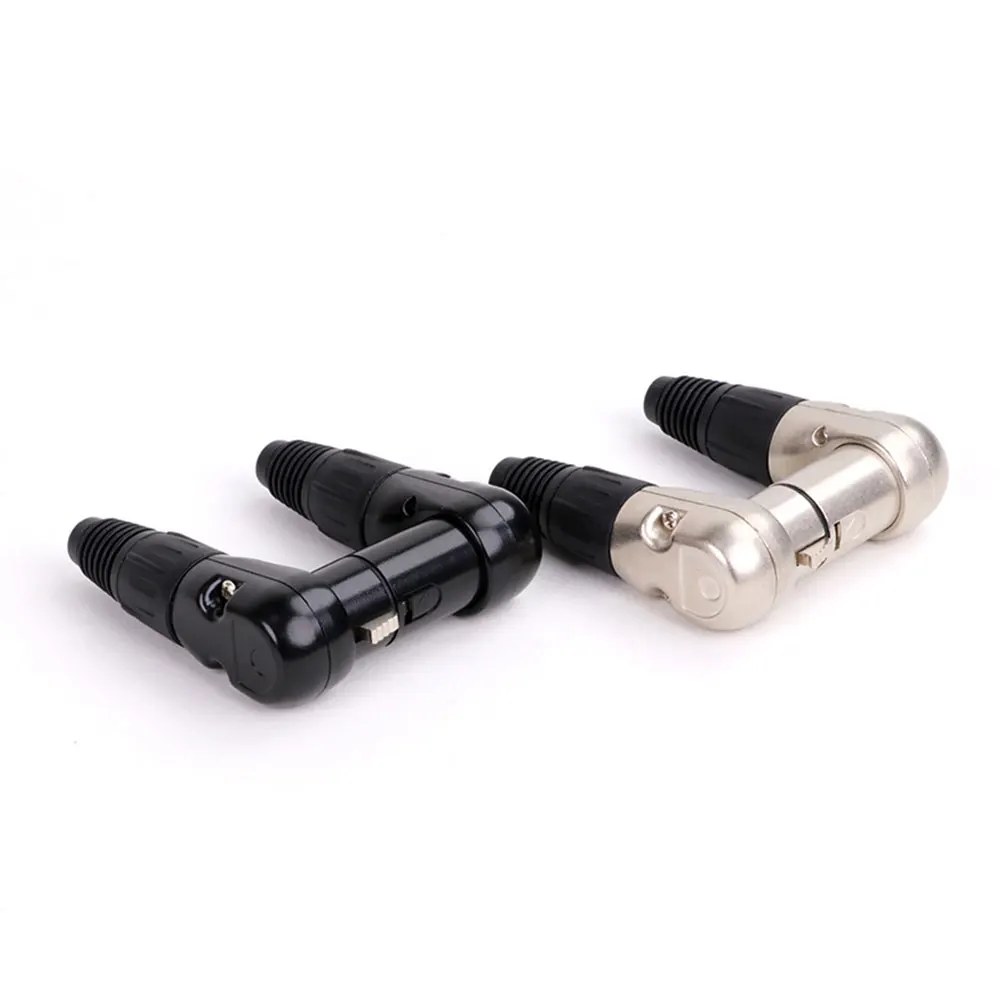 pces polo angulo direito xlr conector macho pinos micphone sistemas estacao radio plugue femea jack cabo audio conector 04