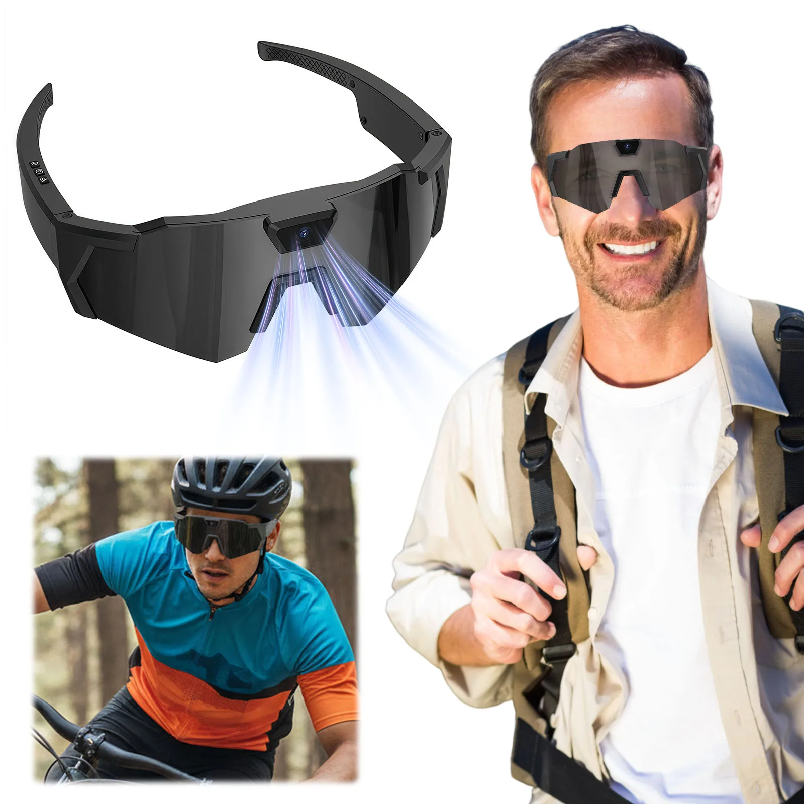 Smart Camera Glasses HD 1080P Cycling Action Sunglasses 64G ROM Video Recording Glasses Suitable for Men and Women 1