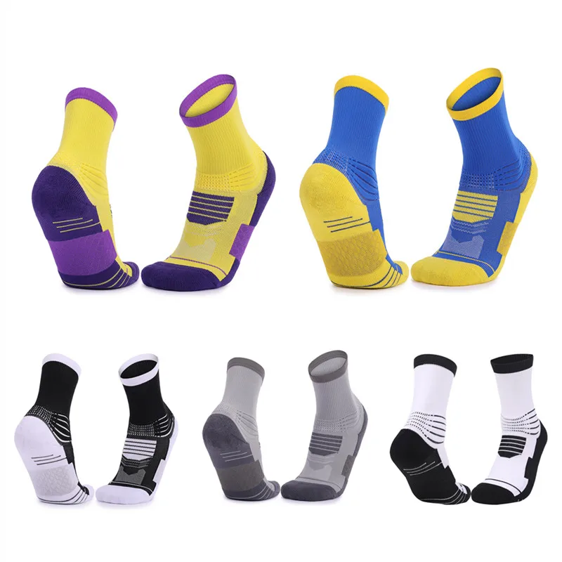 

Professional Marathon Running Sock Men Women Sports Fitness Thickened Cushioned Middle Tube Crew Breathable Socks