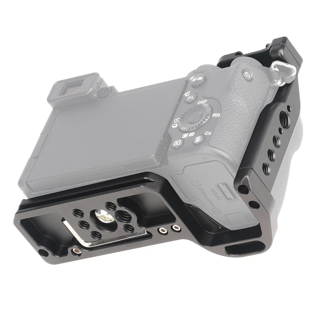 FOTGA Handheld Camera Cage Kit Protective For Sony A6700 1/4'' Threaded Hole Cold Shoe Mount For Arca Tripod Quick Release Plate
