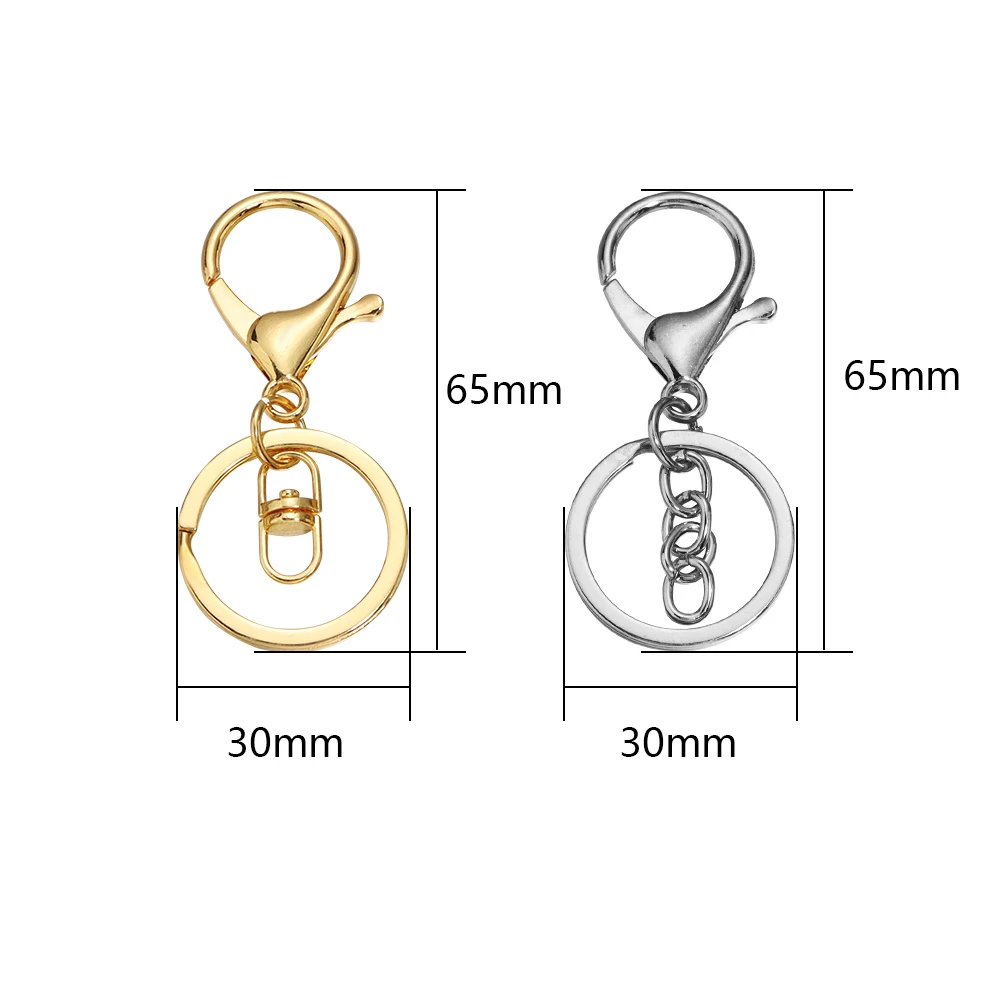 5-20pcs/lot Metal Blank Keyring Keychain Spring Buckle Key Rings Lobster Clasp Key Chain Pendant Ring Stainless Steel Rings