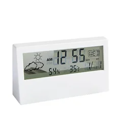 Multifunctional LED Weather Station with Thermometer, Hygrometer, and Alarm Clock (White)