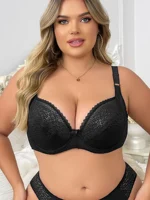 Plus Size EF Cup Women Bras Sexy Lace Super Thin Brassiere Underwear Solid Color Bras 6