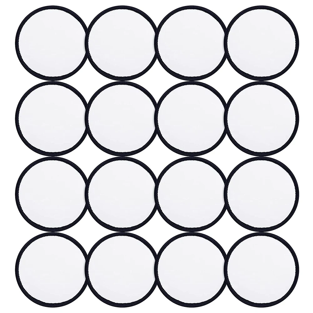 

16 Pieces Sublimation Patch Blanks Quality Fabric Iron-on Circular Blank Patch for Clothes, Hats, Uniforms, Backpacks