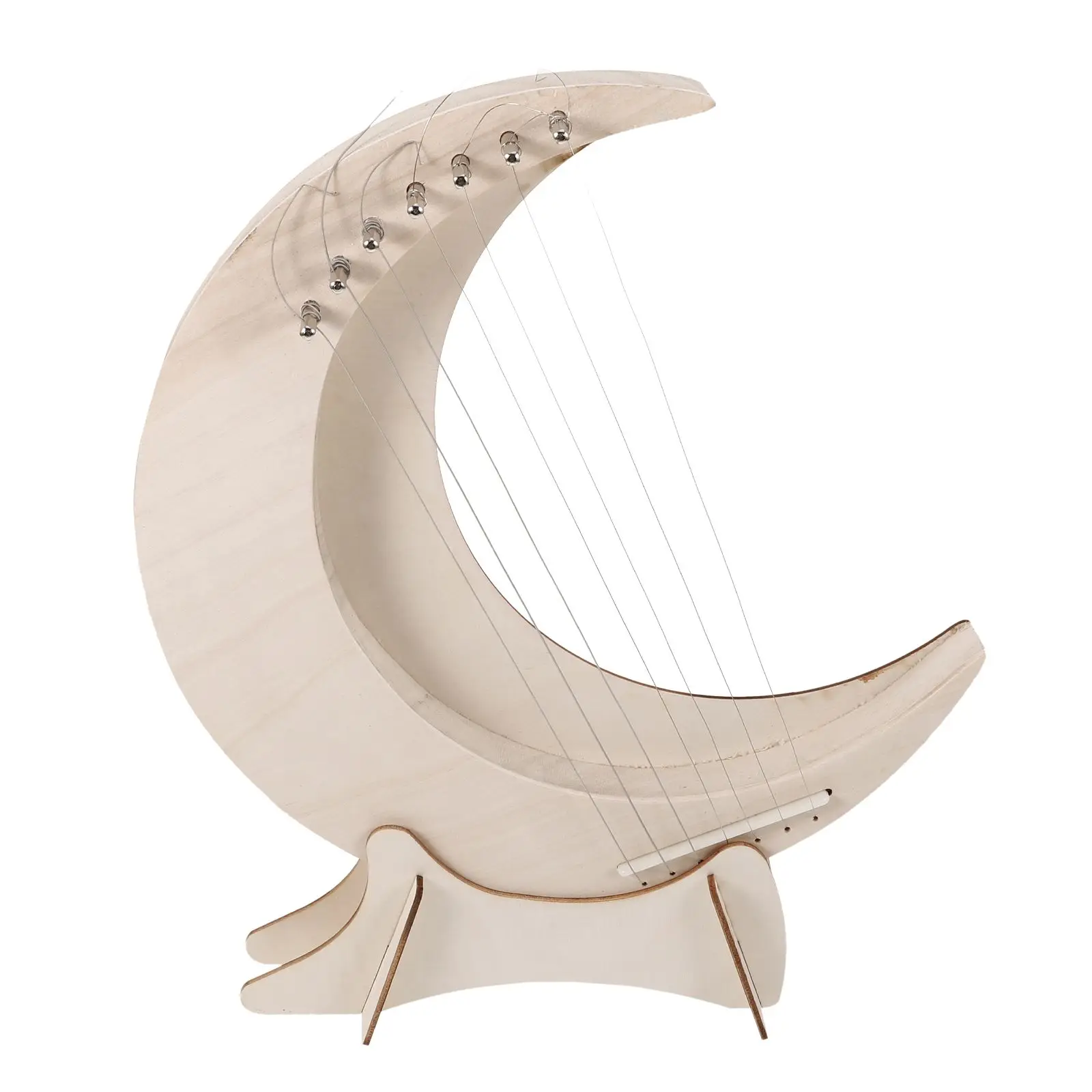 Harp Wooden Lyre Musical Instrument for Beginners Learning Convenient Small Simple 7 Tone