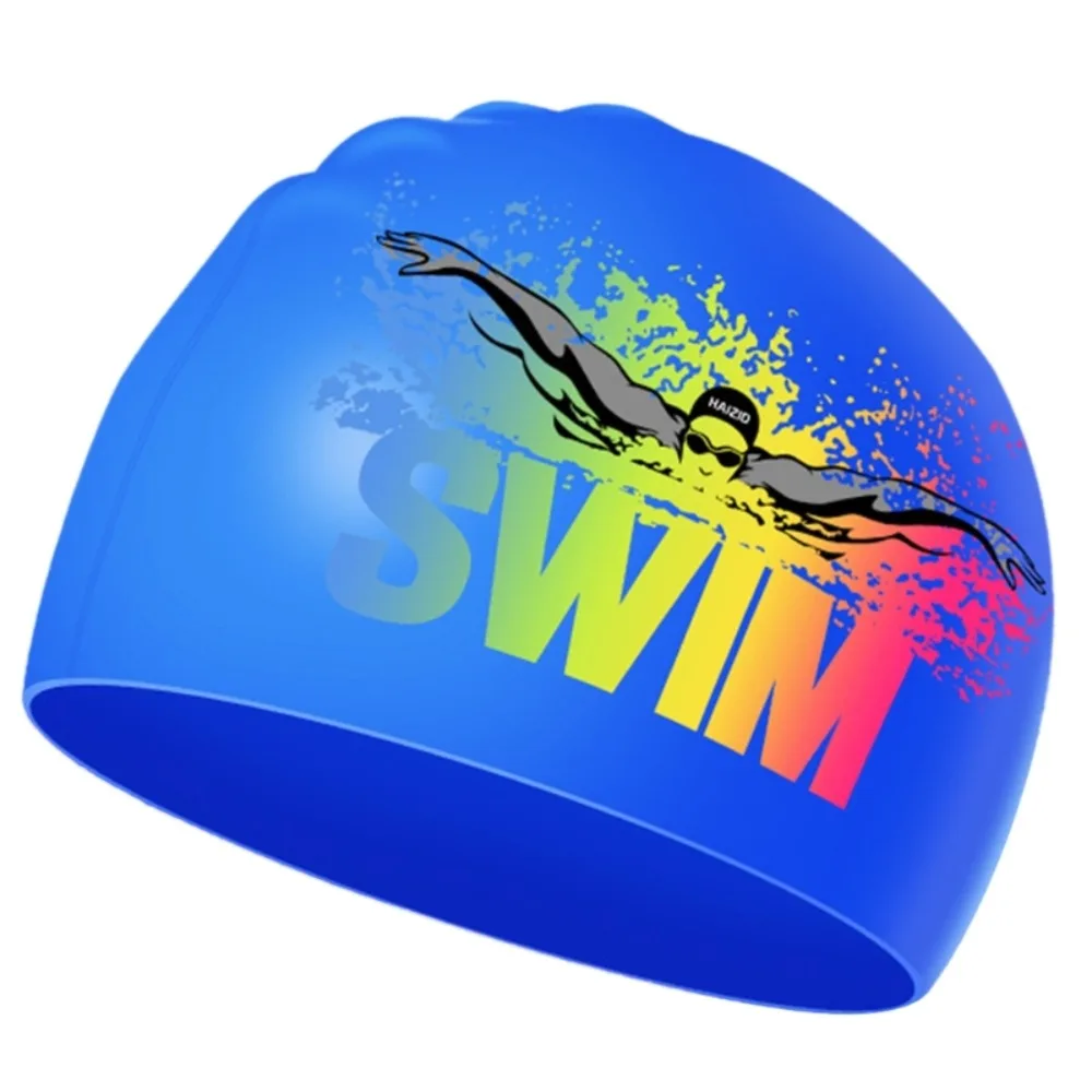 Lightweight Bathing Caps Letter Elastic Silicone Letter Swim Cap Elastic Diving Hat Silicone Swimming Hat Swimming Caps 5