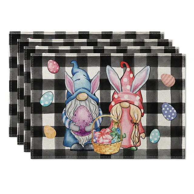 Runner Tavola Pasqua Conigli E Fiori - Tovaglia Decorativa 14x72 Pollici Lavabile Per Festa - Foto 8