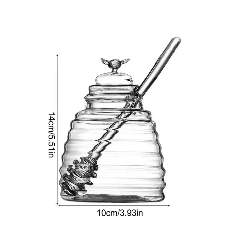 Glass Honeycomb Tank Kitchen Tools Honey Storage Container with Dipper and Lid Honey Bottle for Wedding Party Kitchen Home 6