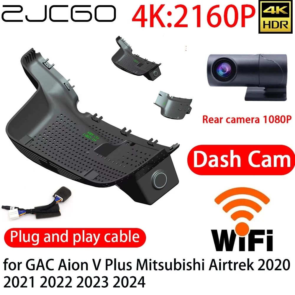 

ZJCGO 4K DVR Dash Cam Wifi Front Rear Camera 24h Monitor for GAC Aion V Plus Mitsubishi Airtrek 2020 2021 2022 2023 2024