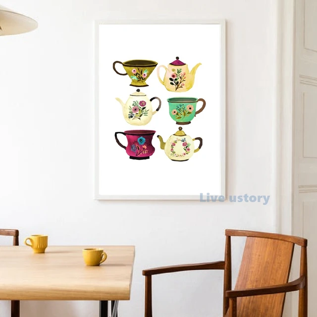 Tea Poster Tea Menu Food and Drink Kitchen Poster Wall Art World Tea 