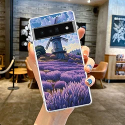 Elegant Lavender Purple Floral Phone Case - Soft Clear TPU Shell for Pixel 4XL (B7)