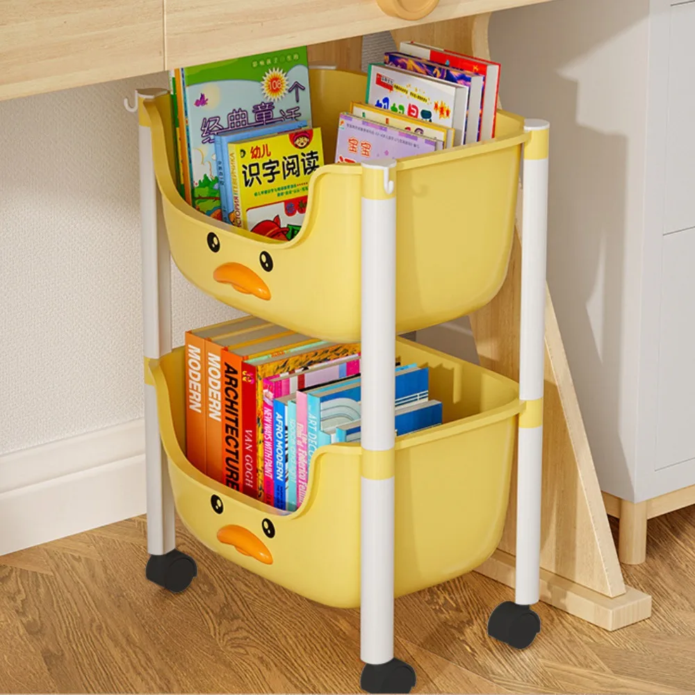 Toy Storage Trolley for Miscellaneous Items U-Shaped Opening Design Household Multi-Layer Kitchen Fruit Vegetable Storage Rack