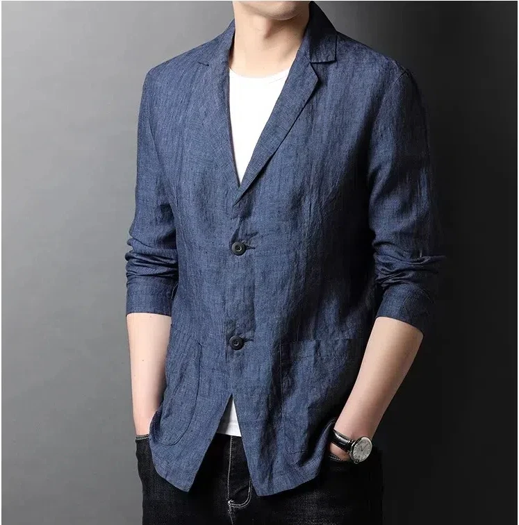 Thin linen suit spring autumn casual men's clothing casual jacket