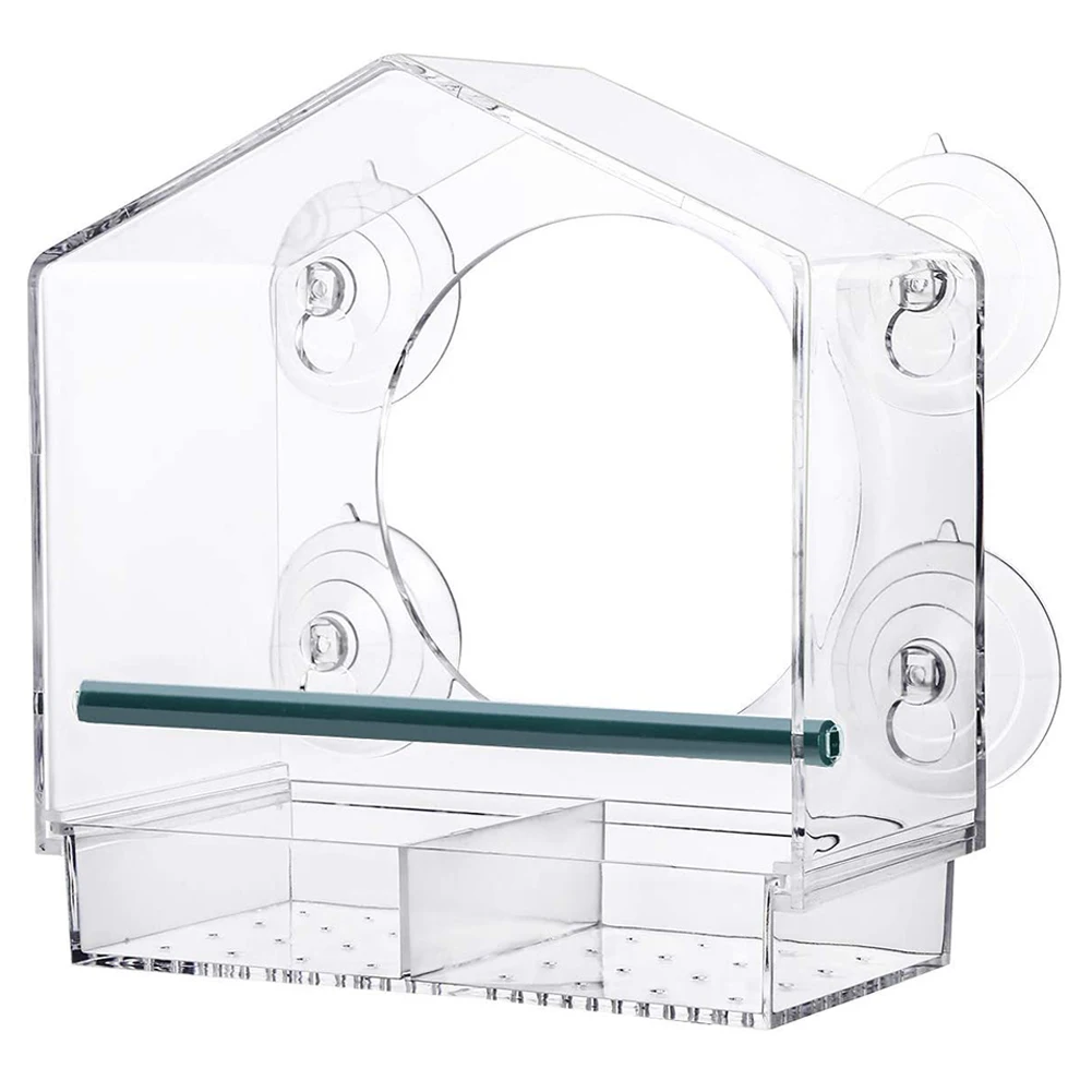 

Кормушки для птиц на окна, Большой Домик для птиц снаружи с раздвижным держателем для семян и 4 дополнительными звеньями, легко чистится