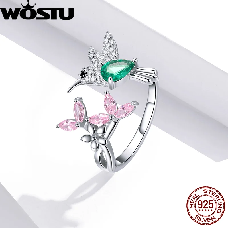 Silver Ring 925 Sterling Adjustable Flower Bee For Women Wedding