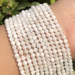 Natural Dark Blue Sapphire Stone Beads - Micro Faceted Round Loose Beads for Jewelry Making, Bracelet Crafting Supplies, 15 - Inch Strand (White Moonstone)