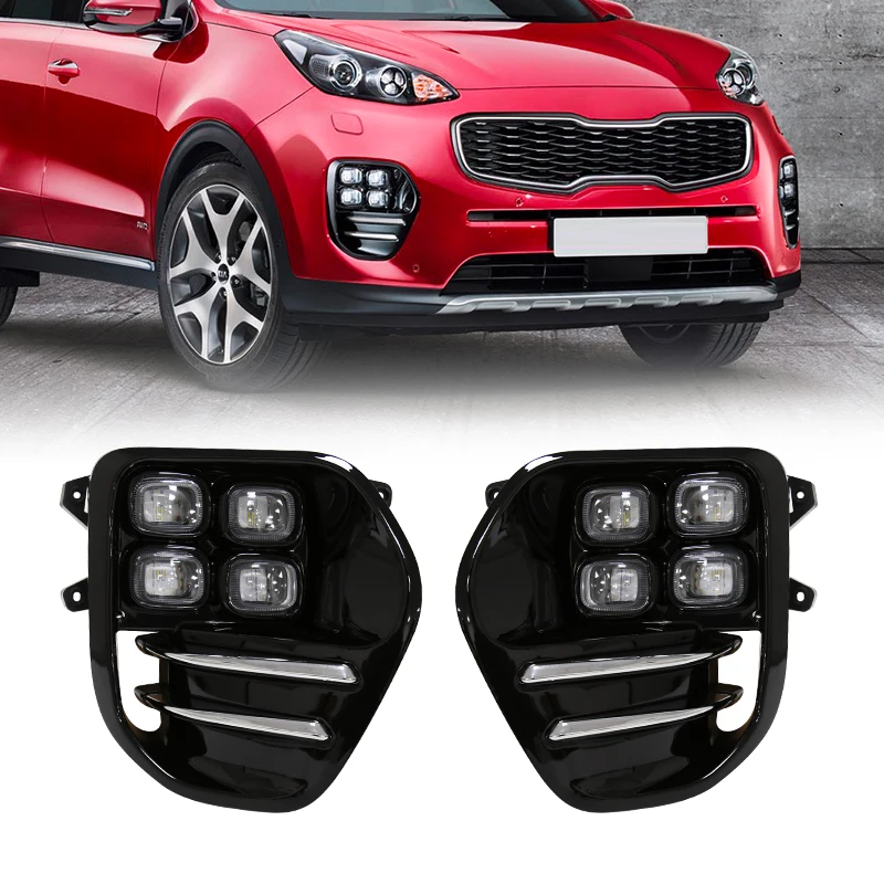 

OEM Car LED Fog Lamp Daytime Running Light Kit For KIA Sportage QL KX5 2016 2017+ DRL Auto Driving Daylight Car Accessories 1Set