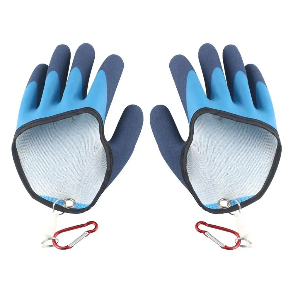 Description Picture 2 of itemFishing Catching Gloves Non-slip Fishing Gloves With Magnet Carabiner Release Hooks Waterproof Anti-stab Gloves For Winter