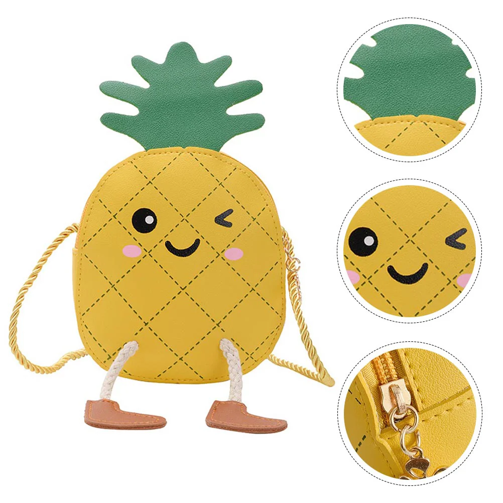 Yellow Pineapple Coin Purse Fashionable Crossbody Bag Lightweight Storage Pouch Travel HOLDERS Mini Fruit Pineapple Bag