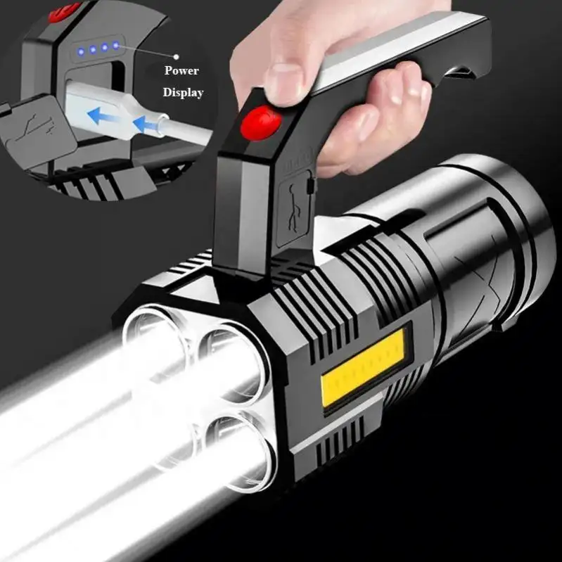 High Power Led Flashlights Quad-core Powerful Flashlight USB Rechargeable Led Flashlight Camping Ultra Bright Torch Flightlight - Image 2
