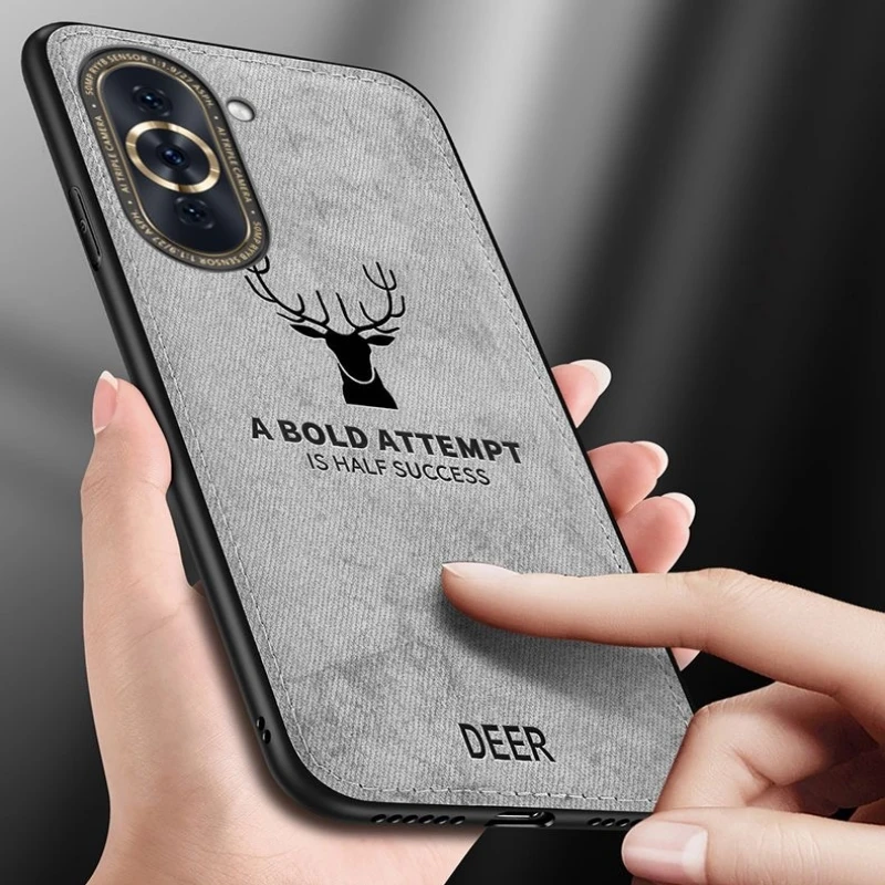 Luxury PU Woven Fabric Phone Case with Shockproof Silicone Bumper