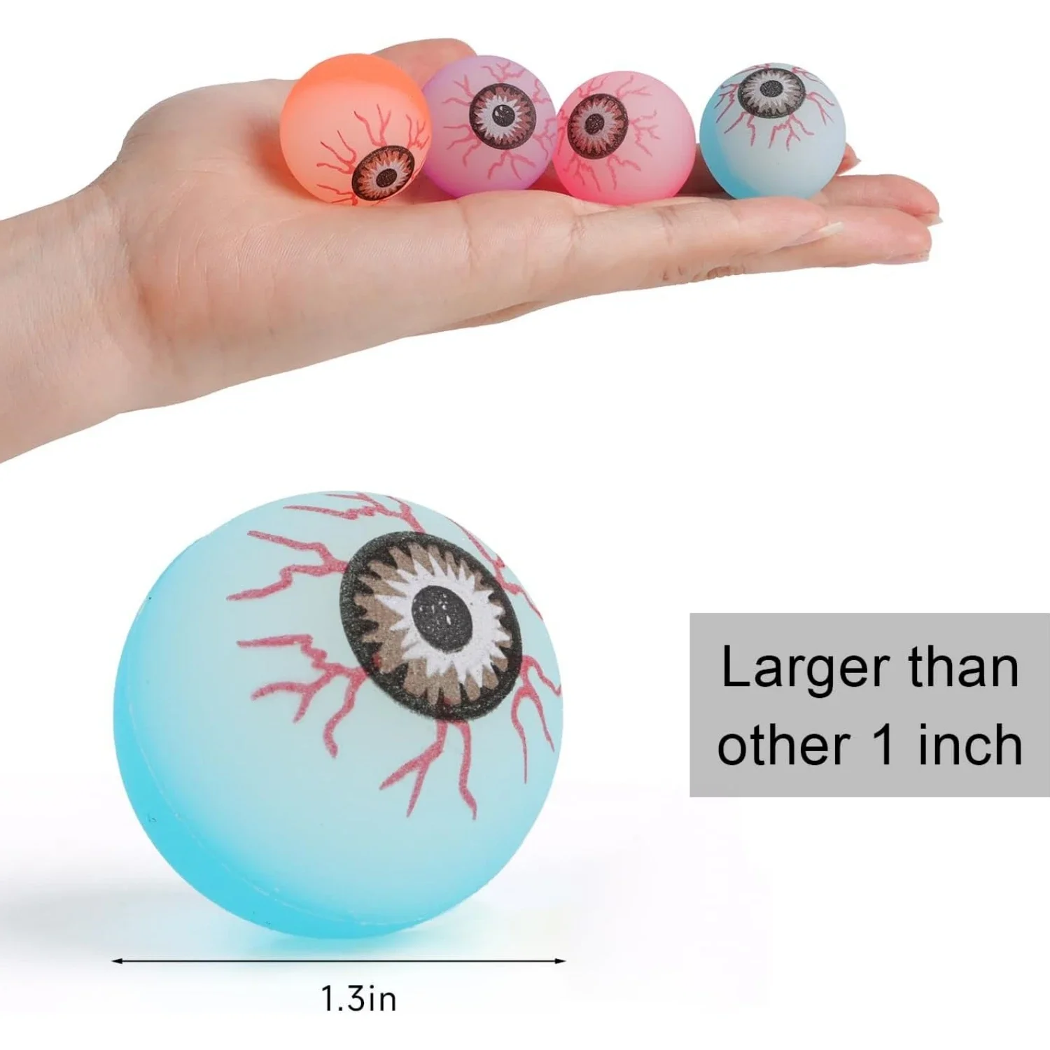 10/20pcs Halloween Glow in The Dark Bouncy Eyeballs Scary Eye Balls Ping Pong Ball Halloween Party Favors Goody Bag Fillers