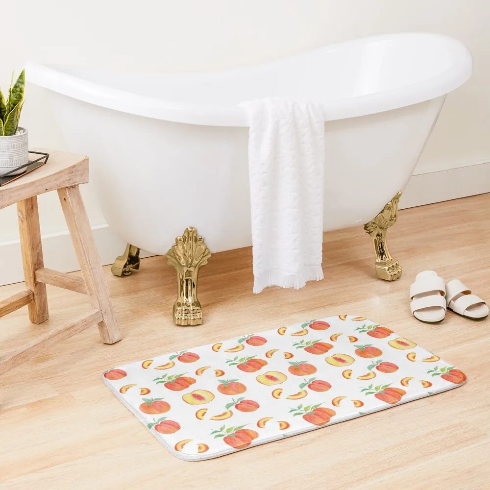 

Watercolor Peach Pattern Bath Mat For Toilet Kitchen Rug Bathroom Items Floor Toilet Absorbent Bathroom Mat