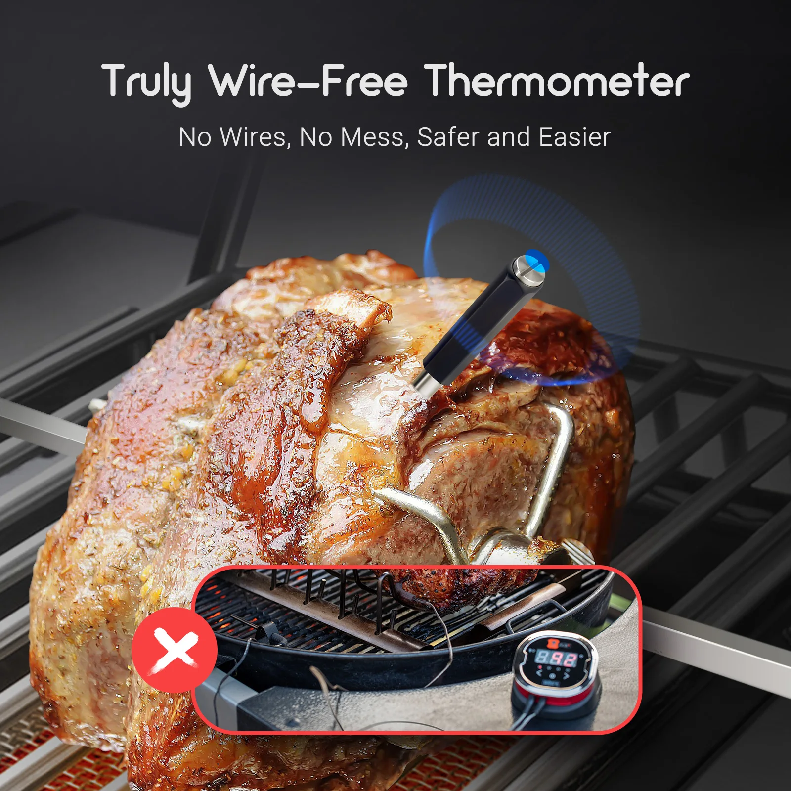 Nuovo termometro Wireless per alimenti a base di carne per forno Grill BBQ Smoker Kitchen Smart Digital Bluetooth Barbecue termometro temperatura