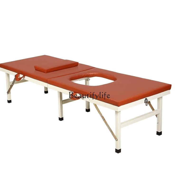 Six-Leg Reinforced Zhongai Moxibustion Household Folding Steaming Bed Installation-Free Portable