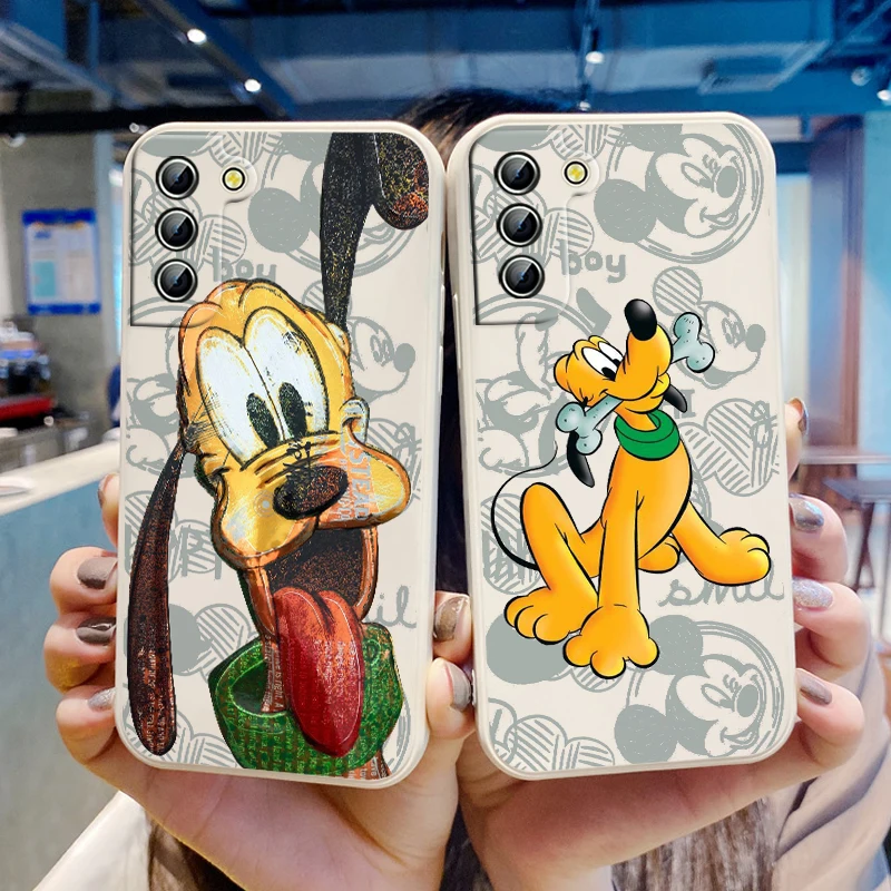 Custodia Per Telefono Disney Mickey Dog Pluto Per Samsung Galaxy S23 S22 S21 S20 Pro Fe S10 Note 20 Plus Custodia In Corda Ultra Liquida