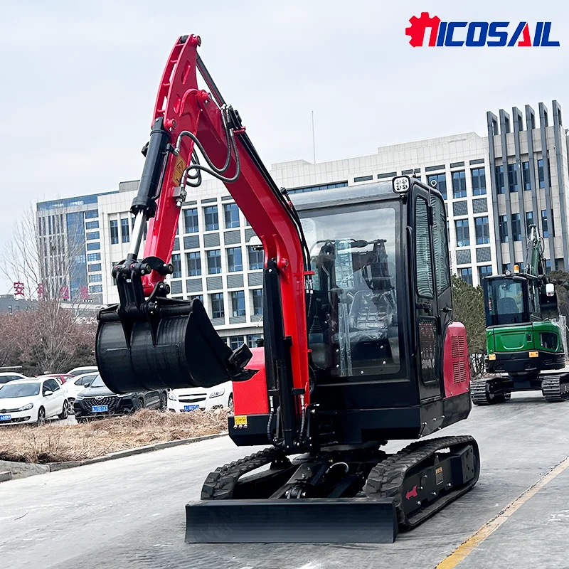 Nicosail 3,0 Tonnen Mini-Bagger Euro 5 mit anderem Motor, Multifunktionaler Kleinbagger, Landwirtschaftsbagger 1 Tonne 2 Tonnen