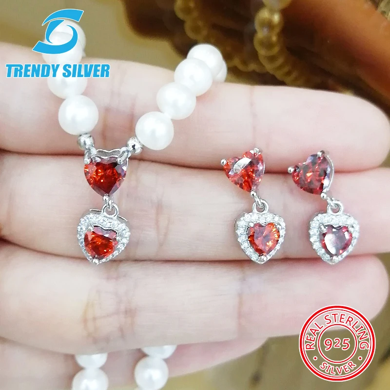 

Natural Freshwater Pearl Necklace 925 Sterling Silver 5-6mm Baroque pearl jewelry for women Jewellery set New