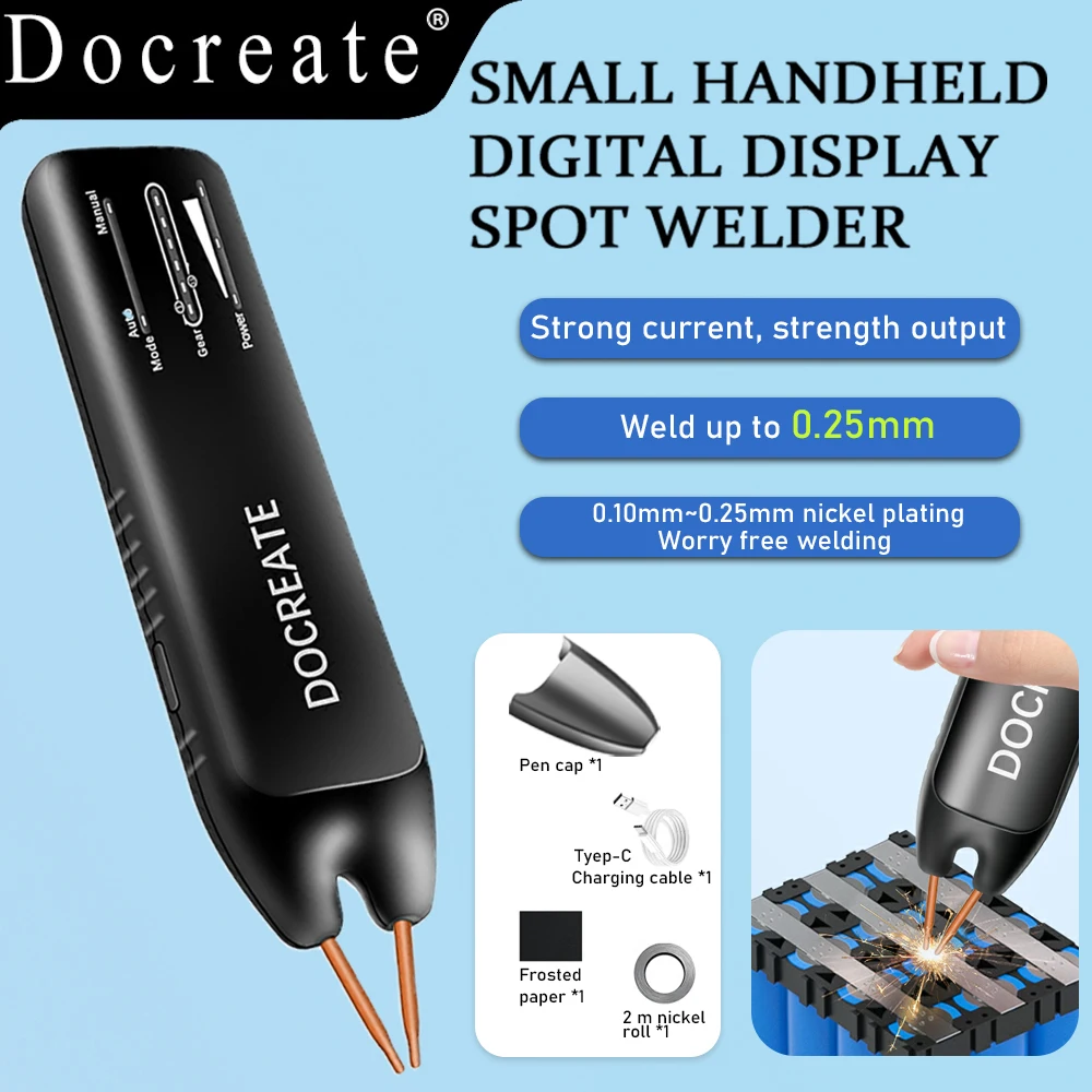 Upgraded DT66 11 Gears Battery Spot Welder Adjustable Mini Portable Handheld Digital Display Spot Welding Machine Automatic Manu