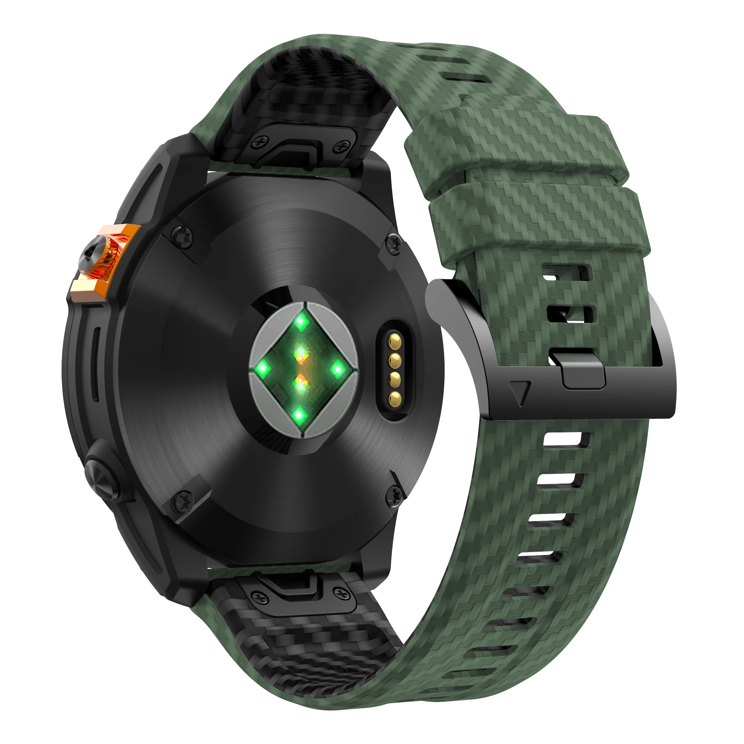 Quickfit Carbon Fiber Watchband with Silicone Strap, 22mm/26mm