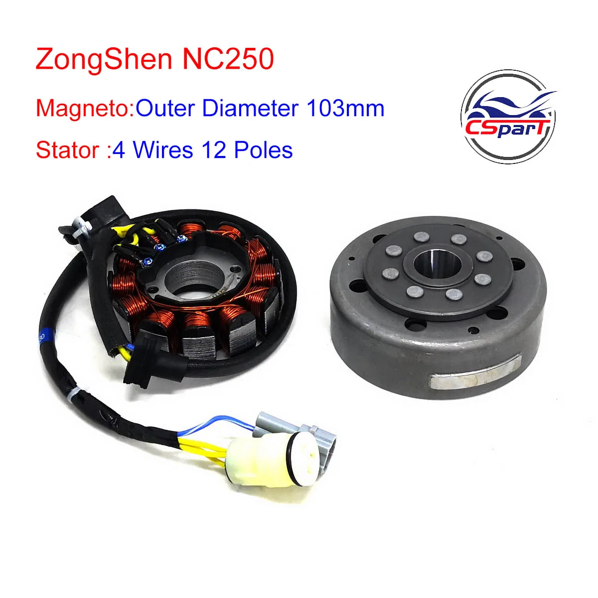 

Magneto Rotor Flywheel Stator Kit NC250 450 ZongShen KAYO T6 Dirt Pit Bike ATV Quad Parts