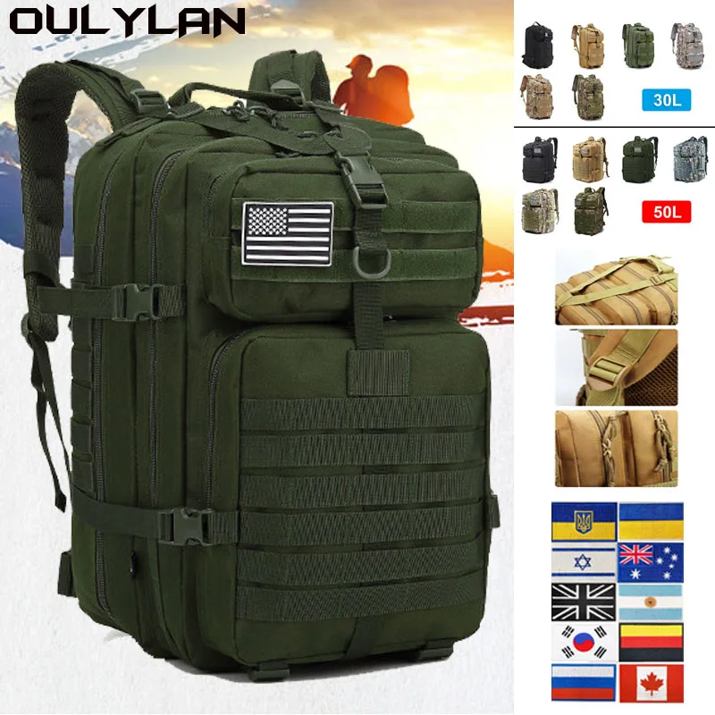 

Army Hunting Tactical Backpack Men High Capacity 50L Military Hiking Bag Small 30L 3P Assault Pack Camping Fishing Knapsack
