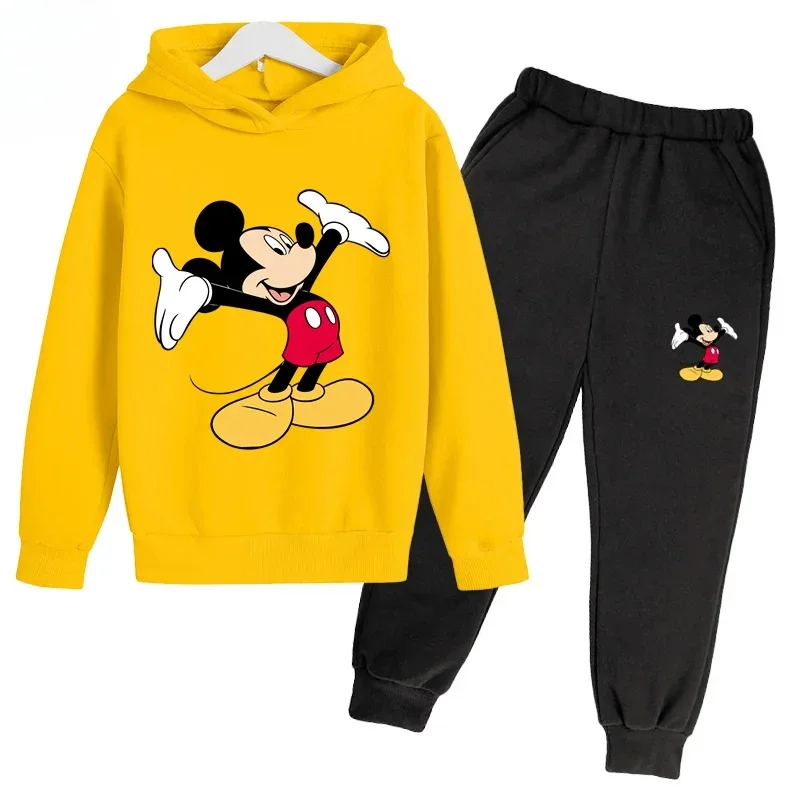 thumbnail image 1 of Sudadera con capucha y pantalones deportivos para niños y niñas de Disney Cartoon, conjunto de 2 piezas de moda de primavera y otoño, ropa deportiva para niños, 1 of 5