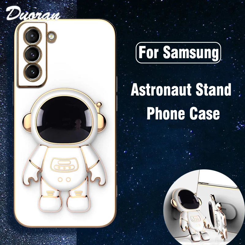 Luxus Astronaut Beschichtung Fall für Samsung Galaxy S22 Ultra S21 S20 FE S10 Plus Hinweis 20 10 A32 A52 A52S A72 Silikon Stan_voghion.com