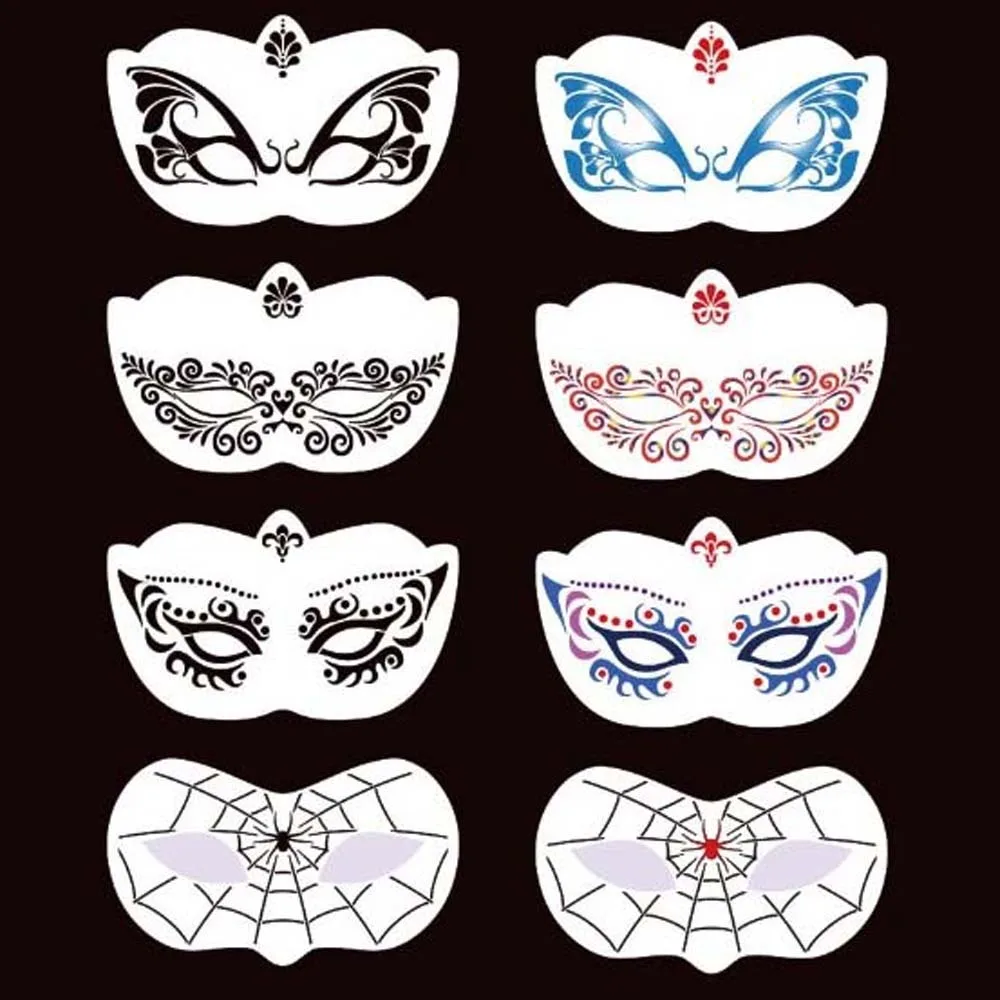 Makeup Tools Reusable Face Paint Templates Hollowed Hand Painting Body Art Paint Stencils Decorative Easy Use DIY Makeup Tools Children