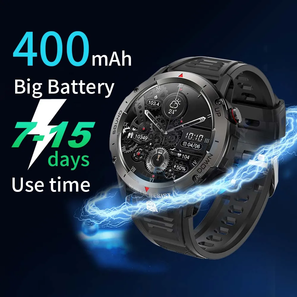 SENBONO  Ʈ ġ   ̾ 400mAh ͸ IP68  1.39  ȭ ߿  Smartwatch 